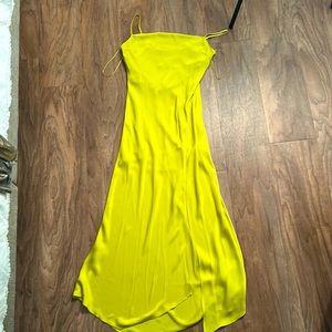 Express satin dress lime green